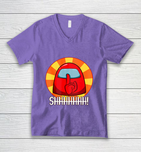 Among Us Game Shirt Cool Among Us shirt Crewmate or Impostor SHHHHHH V-Neck T-Shirt 8