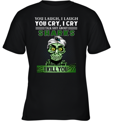 NHL Talk Shit About San Jose Sharks I Kill You Achmed The Dead Terrorist Jeffrey Dunham Hockey BlAtFLp72yD youth t shirt 26 95 151514 front black