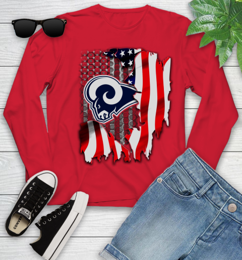 Los Angeles Rams NFL Football American Flag Youth Long Sleeve 11