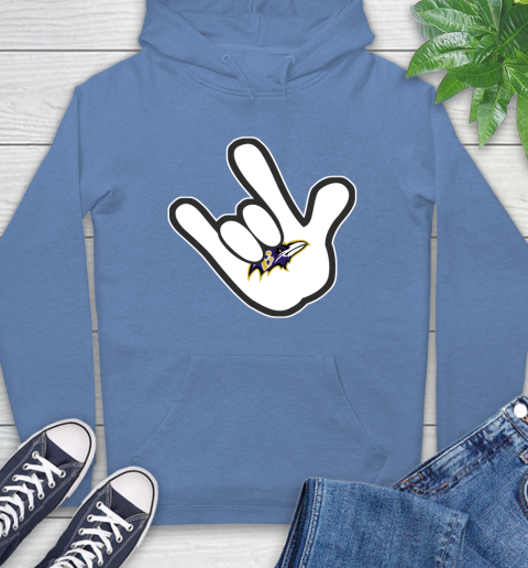 Baltimore Ravens NFL Football Mickey Rock Hand Disney Hoodie 11