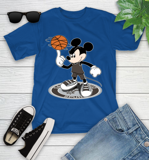 NBA Basketball San Antonio Spurs Cheerful Mickey Disney Shirt Youth T-Shirt 9