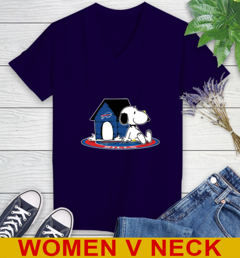 NFL Football Buffalo Bills Snoopy The Peanuts Movie Shirt Women's V-Neck T-Shirt 4