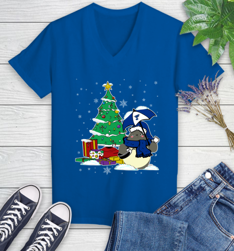 St.Louis Blues NHL Hockey Cute Tonari No Totoro Christmas Sports (1) Women's V-Neck T-Shirt 10
