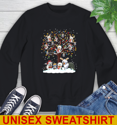 Old english Sheep dog dog pet lover light christmas tree shirt 25