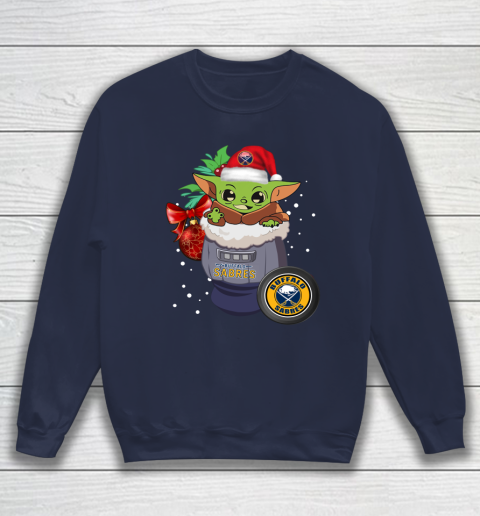 Buffalo Sabres Christmas Baby Yoda Star Wars Funny Happy NHL Sweatshirt 3