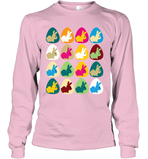 yoqw easter rabbit inside easter egg color combination youth long sleeve 50 front light pink