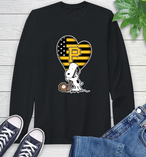 Pittsburgh Pirates MLB Baseball The Peanuts Movie Adorable Snoopy Long Sleeve T-Shirt 2
