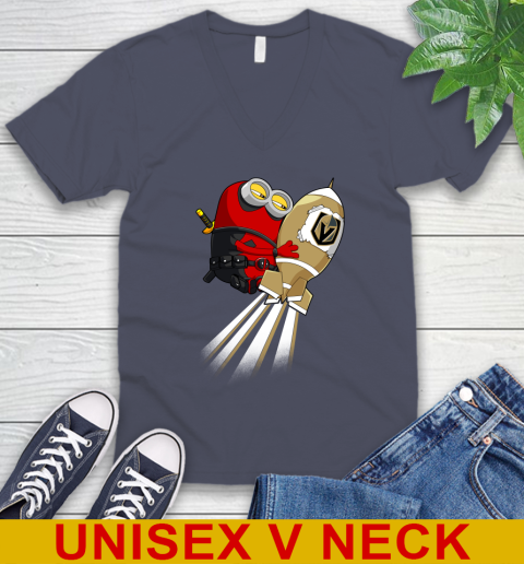 NHL Hockey Vegas Golden Knights Deadpool Minion Marvel Shirt V-Neck T-Shirt 7