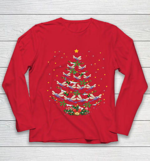 Dragonfly Christmas Tree Santa Dragonfly Bird Xmas Gift Youth Long Sleeve 8