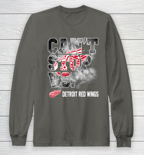 NHL Detroit Red Wings Hockey Can't Stop Vs Long Sleeve T-Shirt 5