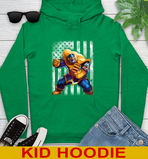 NHL Hockey New York Islanders Thanos Marvel American Flag Shirt Youth Hoodie 8