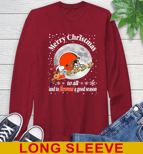 Cleveland Browns Merry Christmas To All And To Browns A Good Season NFL Football Sports Long Sleeve T-Shirt 9