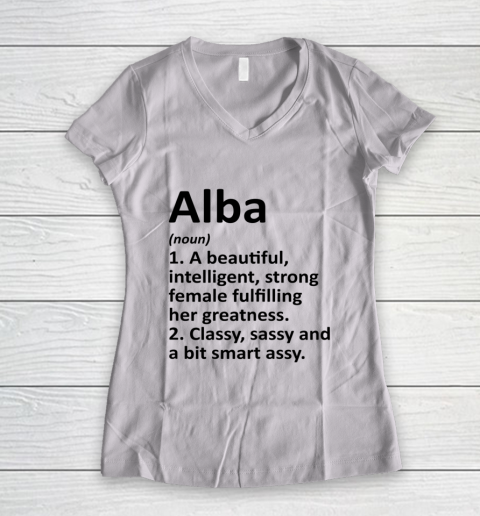 ALBA Definition Personalized Name Funny Christmas Women's V-Neck T-Shirt