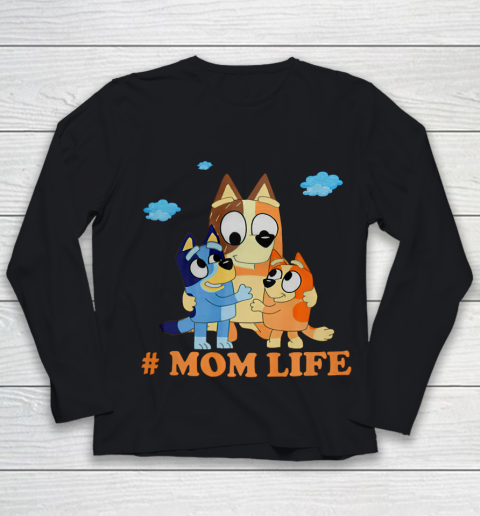 I Love Mom Blueys Love Parents Day #Momlife Youth Long Sleeve