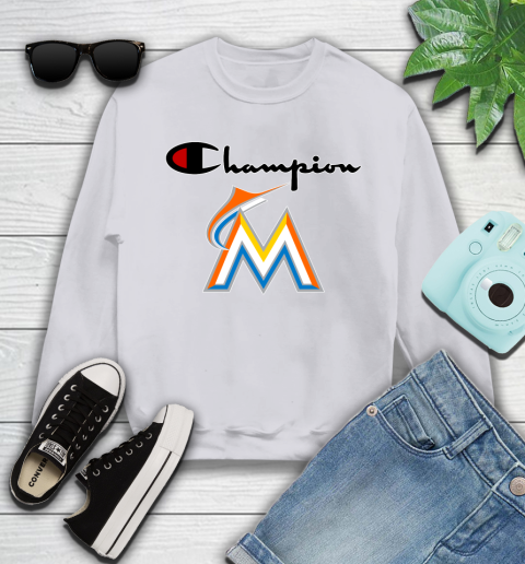 MLB Baseball Miami Marlins Champion Shirt Youth Sweatshirt 2