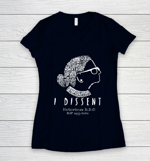 Notorious RBG 1833  2020 R.I.P Ruth Bader Ginsburg I Dissent Women's V-Neck T-Shirt 2