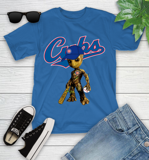 MLB Chicago Cubs Groot Guardians Of The Galaxy Baseball Youth T-Shirt 9