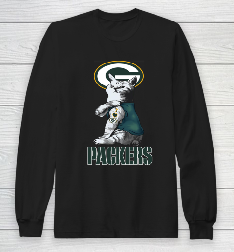 NFL Football My Cat Loves Green Bay Packers Long Sleeve T-Shirt