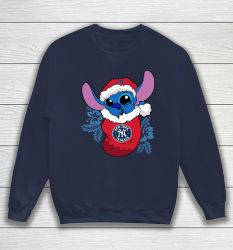 New York Yankees Christmas Stitch In The Sock Funny Disney MLB Sweatshirt 3