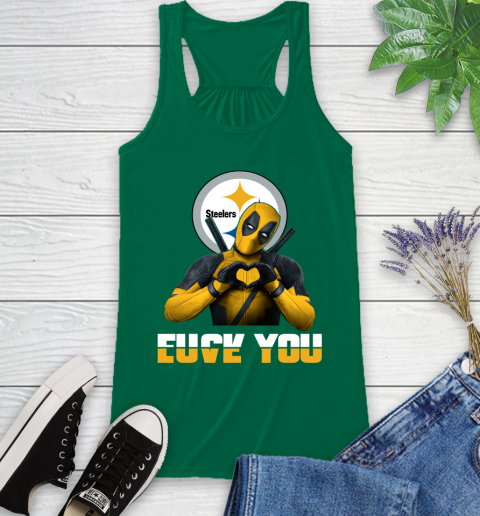 NHL Pittsburgh Steelers Deadpool Love You Fuck You Football Sports Racerback Tank 6