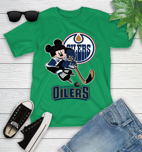 NHL Edmonton Oilers Mickey Mouse Disney Hockey T Shirt Youth T-Shirt 6
