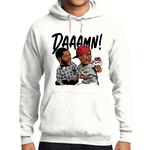 Air Jordan 1 Smoke Grey Matching Sneaker Shirt Daaamn Meme White And Smoke Grey Sneaker White Tshirt