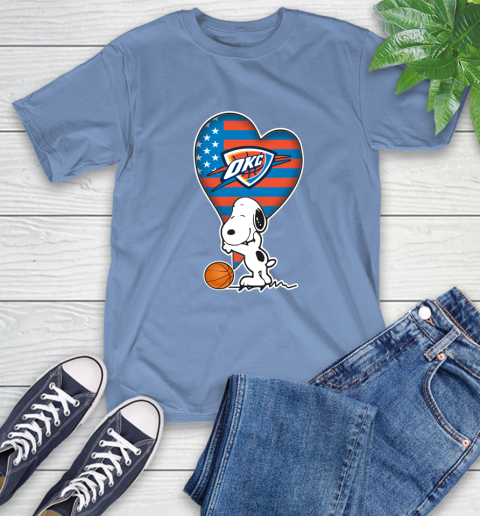 Oklahoma City Thunder NBA Basketball The Peanuts Movie Adorable Snoopy T-Shirt 11