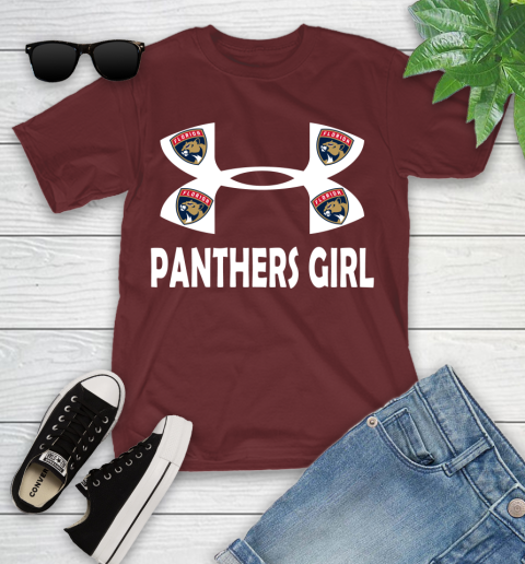 NHL Florida Panthers Girl Under Armour Hockey Sports Youth T-Shirt 14