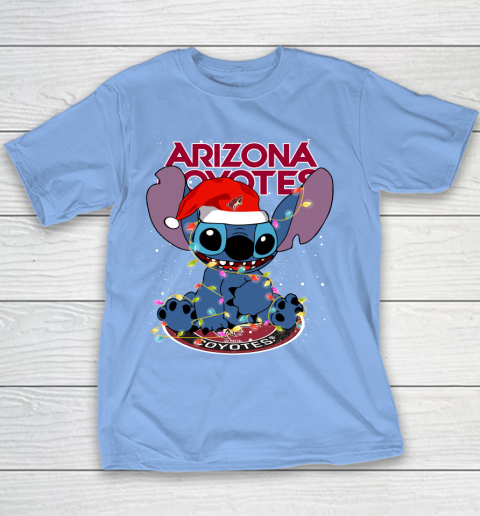 Arizona Coyotes NHL Hockey noel stitch Christmas Youth T-Shirt 7