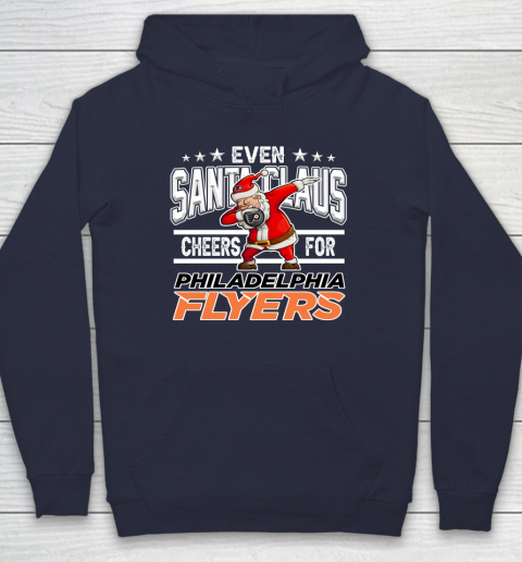 Philadelphia Flyers Even Santa Claus Cheers For Christmas NHL Hoodie 2