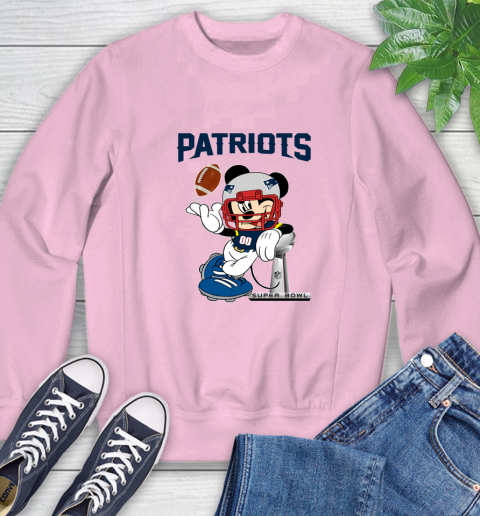NFL New England Patriots Mickey Mouse Disney Super Bowl Football T Shirt Sweatshirt Tee For Sports