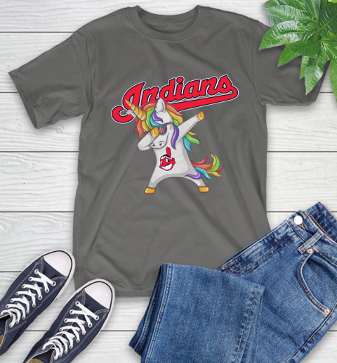 Cleveland Indians MLB Baseball Funny Unicorn Dabbing Sports T-Shirt 9