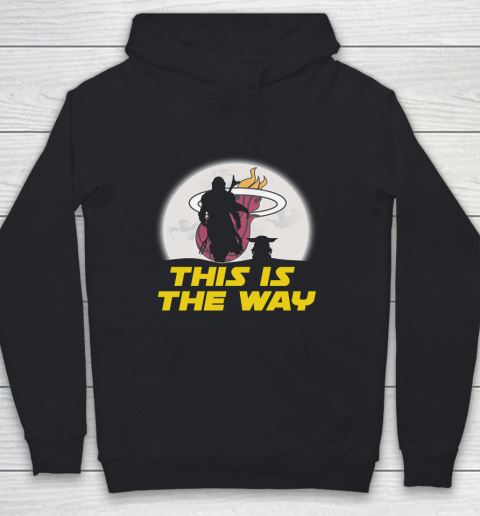 Miami Heat NBA Basketball Star Wars Yoda And Mandalorian This Is The Way Youth Hoodie