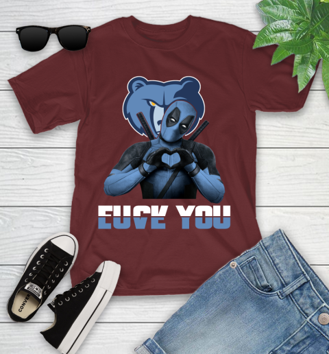 NBA Memphis Grizzlies Deadpool Love You Fuck You Basketball Sports Youth T-Shirt 14