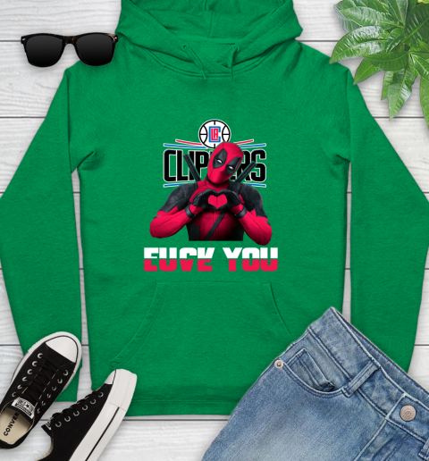 NBA LA Clippers Deadpool Love You Fuck You Basketball Youth Hoodie 9