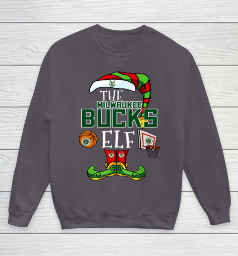 Milwaukee Bucks Christmas ELF Funny NBA Youth Sweatshirt 5