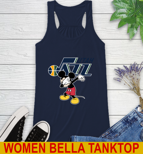 Utah Jazz NBA Basketball Dabbing Mickey Disney Sports Racerback Tank 11