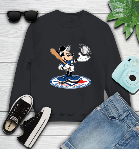 MLB Baseball Toronto Blue Jays Cheerful Mickey Disney Shirt Sweatshirt