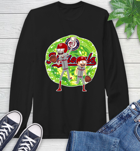 MLB Washington Nationals Rick And Morty Baseball Sports Long Sleeve T-Shirt 2