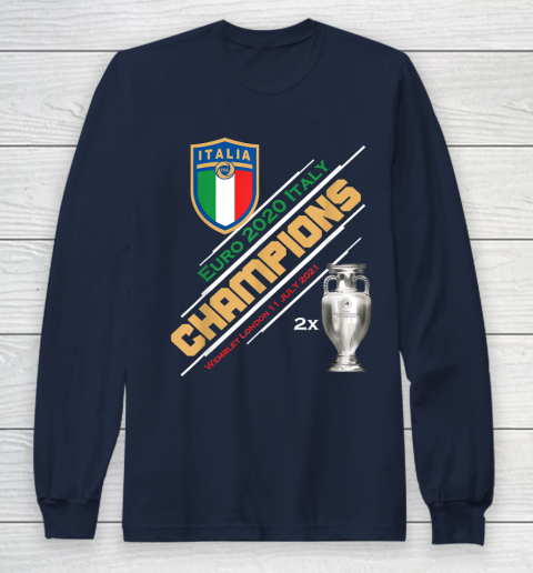 Italy Champions 2020 Euro Forza Azzurri Italia Football Long Sleeve T-Shirt 2