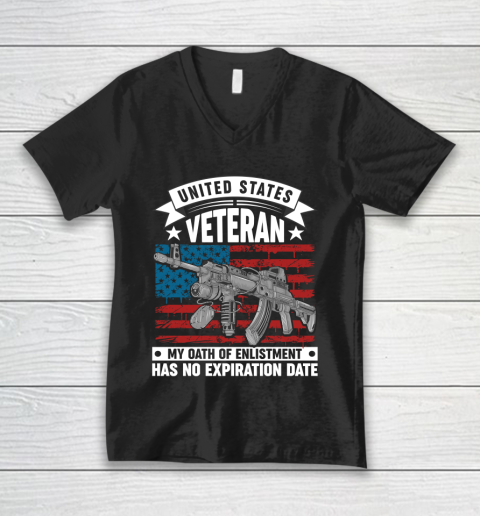 Veteran Shirt United States Veteran My Oath Of Enlistment Has No Expiration Date V-Neck T-Shirt