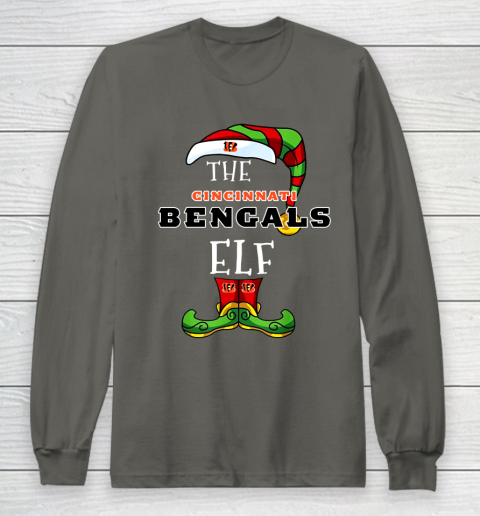 Cincinnati Bengals Christmas ELF Funny NFL Long Sleeve T-Shirt 5
