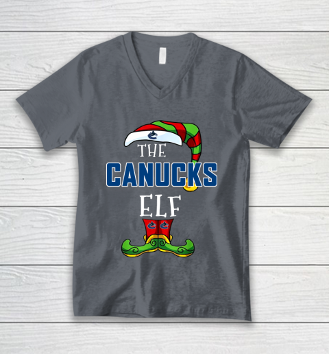 Vancouver Canucks Christmas ELF Funny NHL V-Neck T-Shirt 4