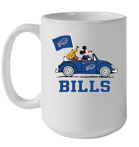 NFL Football Buffalo Bills Pluto Mickey Driving Disney Shirt Ceramic Mug 15oz