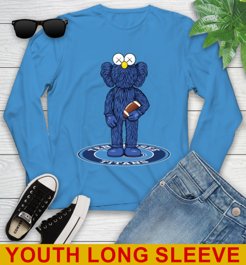 NFL Football Tennessee Titans Kaws Bff Blue Figure Shirt Youth Long Sleeve 8