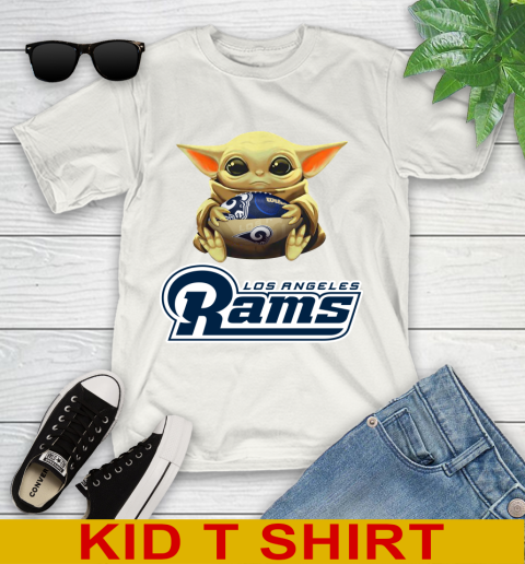 NFL Football Los Angeles Rams Baby Yoda Star Wars Shirt Youth T-Shirt