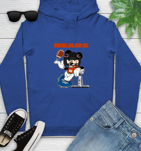 NFL Chicago Bears Mickey Mouse Disney Super Bowl Football T Shirt Youth Hoodie 9