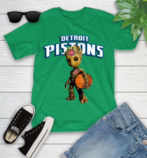 Detroit Pistons NBA Basketball Groot Marvel Guardians Of The Galaxy Youth T-Shirt 6