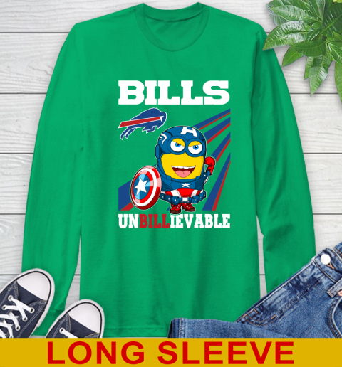 NFL Football Buffalo Bills Captain America Marvel Avengers Minion Shirt Long Sleeve T-Shirt 8
