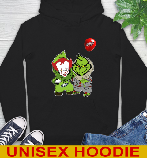 Philadelphia Eagles Baby Pennywise Grinch Christmas NFL Football Hoodie 2